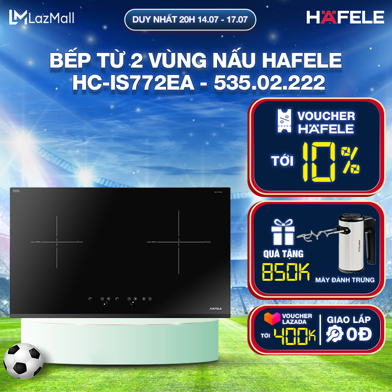 Bếp từ 2 vùng nấu hafele 770x450mm hc-is772ea - 535.02.222 xuất xứ châu âu