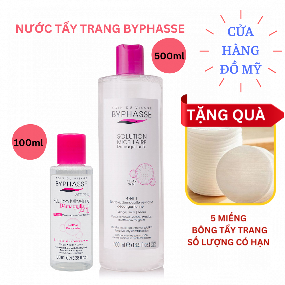 Nước Tẩy Trang Byphasse Cho Mọi Loại Da 500ml 100ml Solution Micerallaire