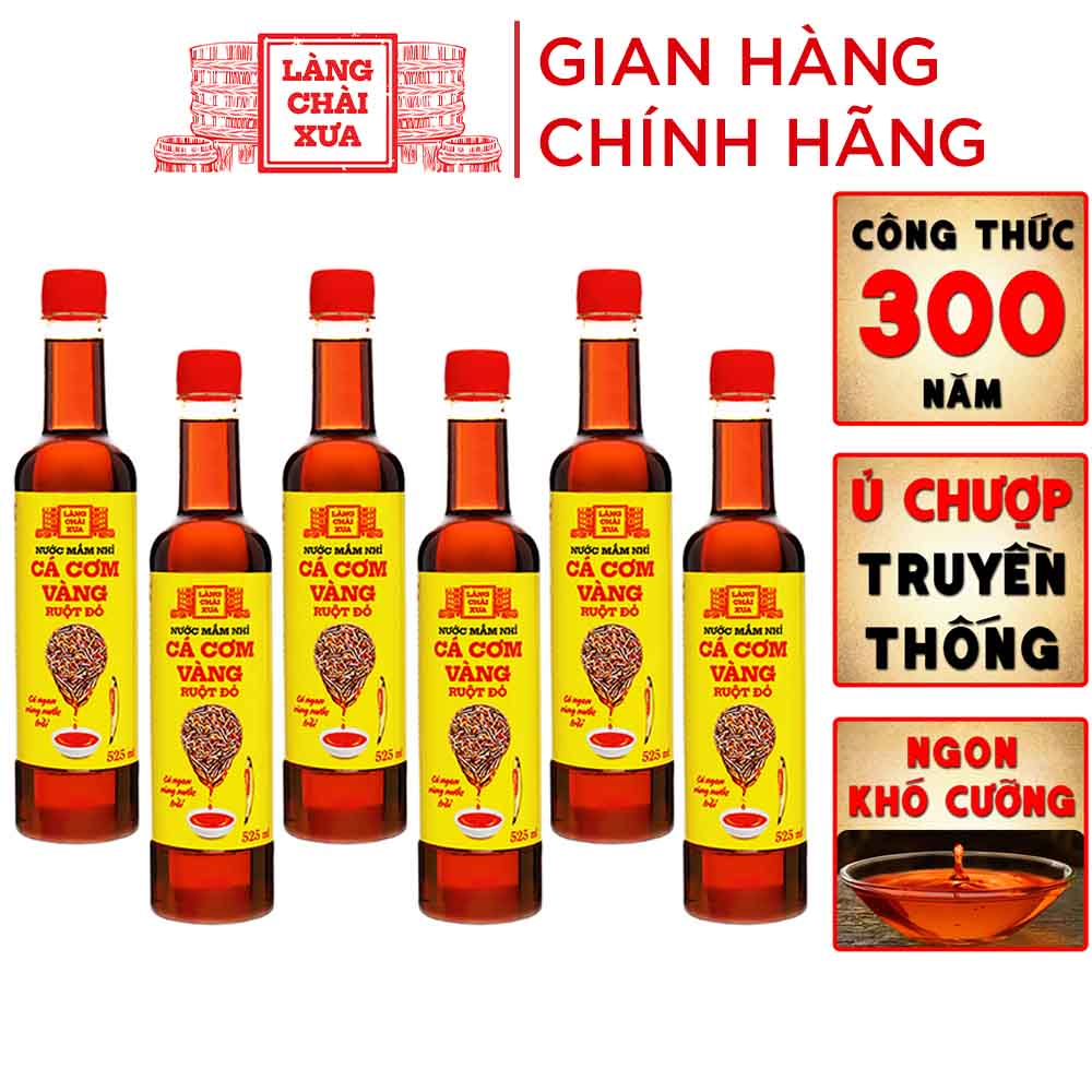 Combo 6 chai nước mắm nhỉ cá cơm vàng ruột đỏ Làng Chài Xưa cá ngon vùng nước trồi 300 năm truyền thống - Cá ngon vùng nước trồi thơm ngon ngọt thịt