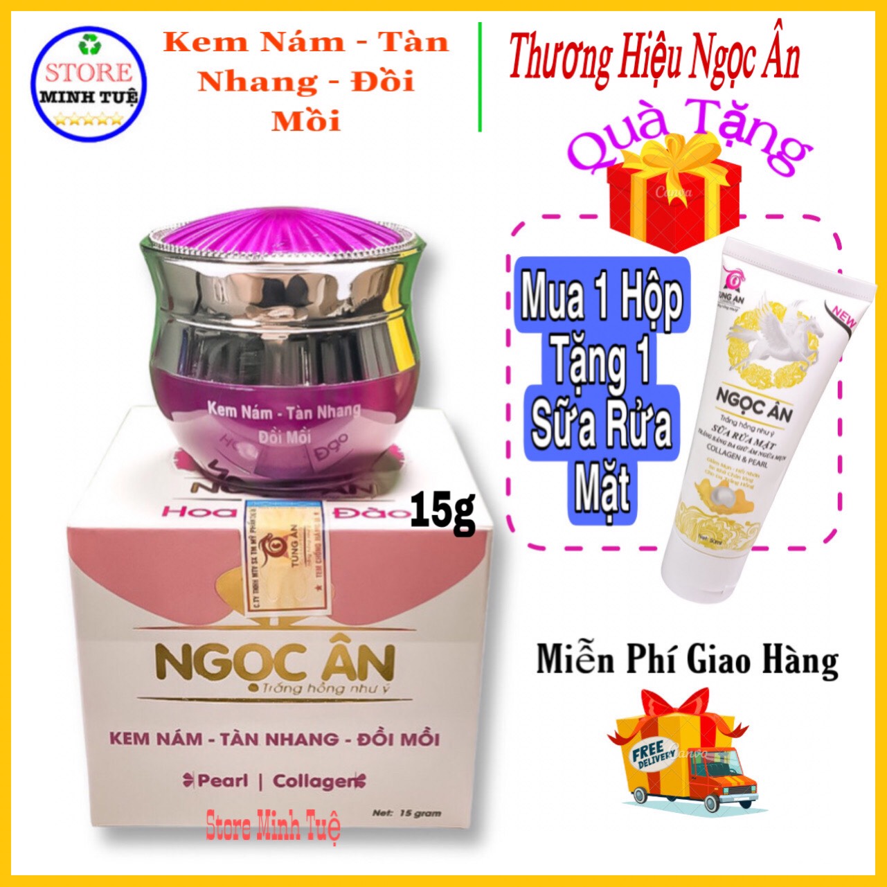 Kem nám Ngọc Ân, tàn nhang, đồi mồi (15g) - Mua 1 tặng 1 - Kem ngọc ân.