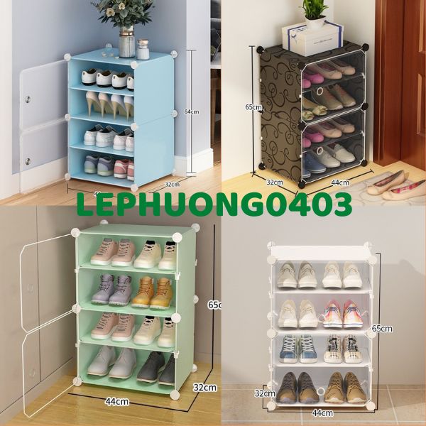 Tủ giày nhựa lắp ghép đa năng 2 ngăn - 4 ngăn