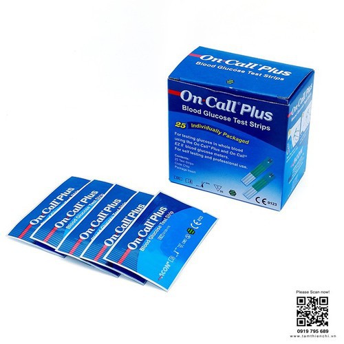 Que thử đường huyết ACON On Call Plus hộp 25 test - que thử on call plus