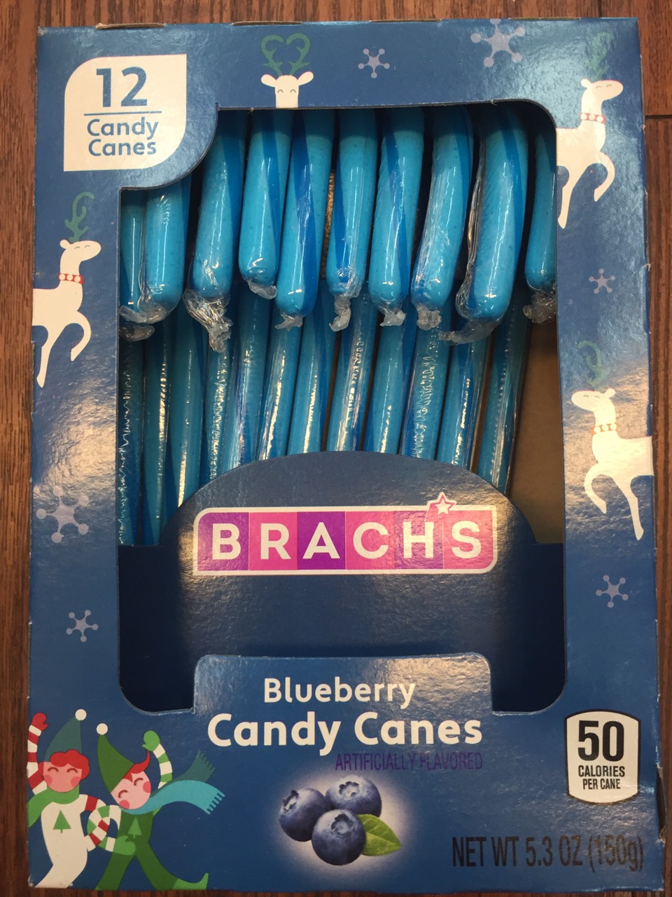 Kẹo gậy giáng sinh - kẹo gậy noel – brachs blueberry candy canes - hàng nhập mỹ