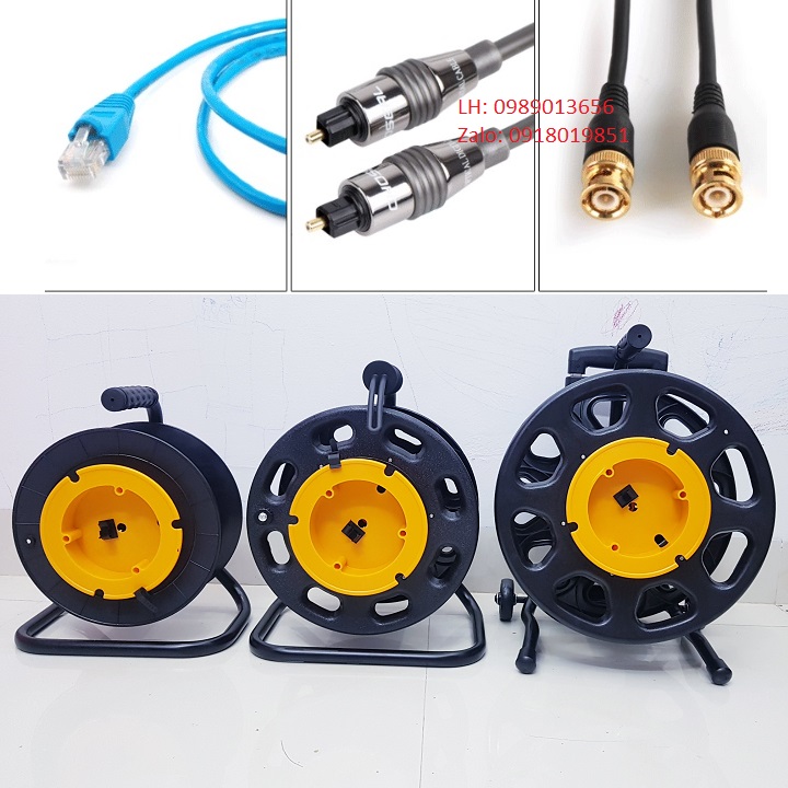 Rulo cuốn dây tín hiệu truyền hình, âm thanh, cáp quang, ăngten dây điện