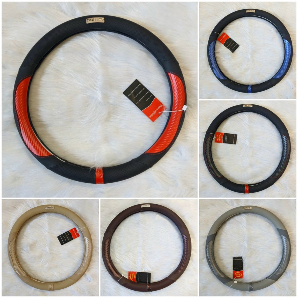 Bọc vô lăng ô tô cao cấp da vân carbon FasterMo kích thước 38cm đủ màu, bọc vô lăng oto 4 đến 7 chỗ