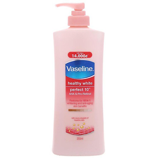 Sữa dưỡng thể trắng da VASELINE HEALTHY WHITE PERFECT 10 IN1 350ML