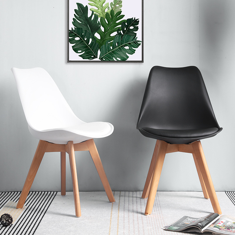 Ghế nhựa chân gỗ kachi eames có nệm lót - bee-gncn