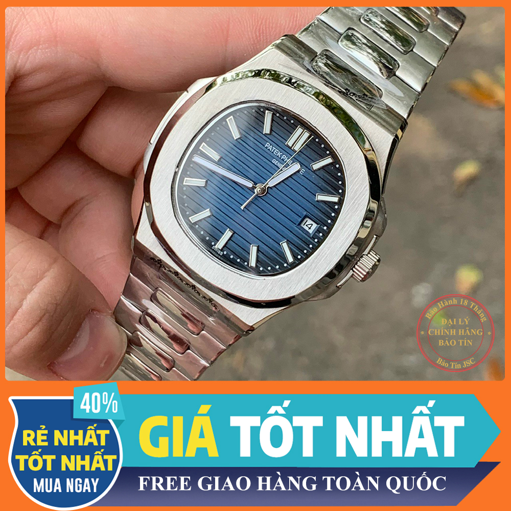 { ĐỒNG HỒ HÀNG HIỆU } ĐỒNG HỒ NAM PATEK NAUTILUS AUTOMATIC MẶT XANH DÂY KIM LOẠI + THẺ BẢO HÀNH 18 THÁNG { BÁN BUÔN ORIENT SEIKO PATEK SK }