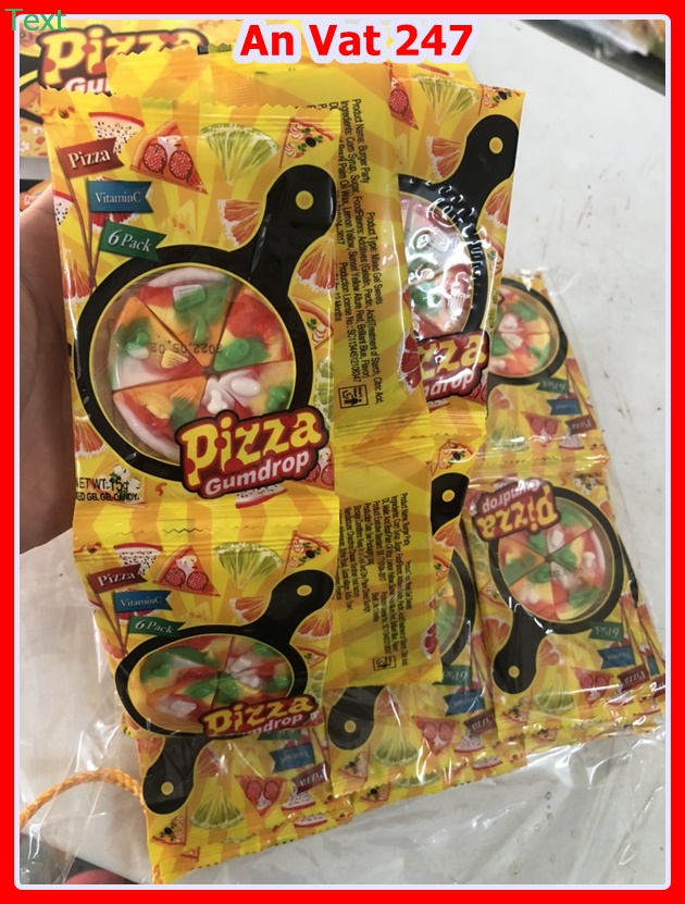 Kẹo dẻo hình piza hương trái cây thơm ngon cho bé