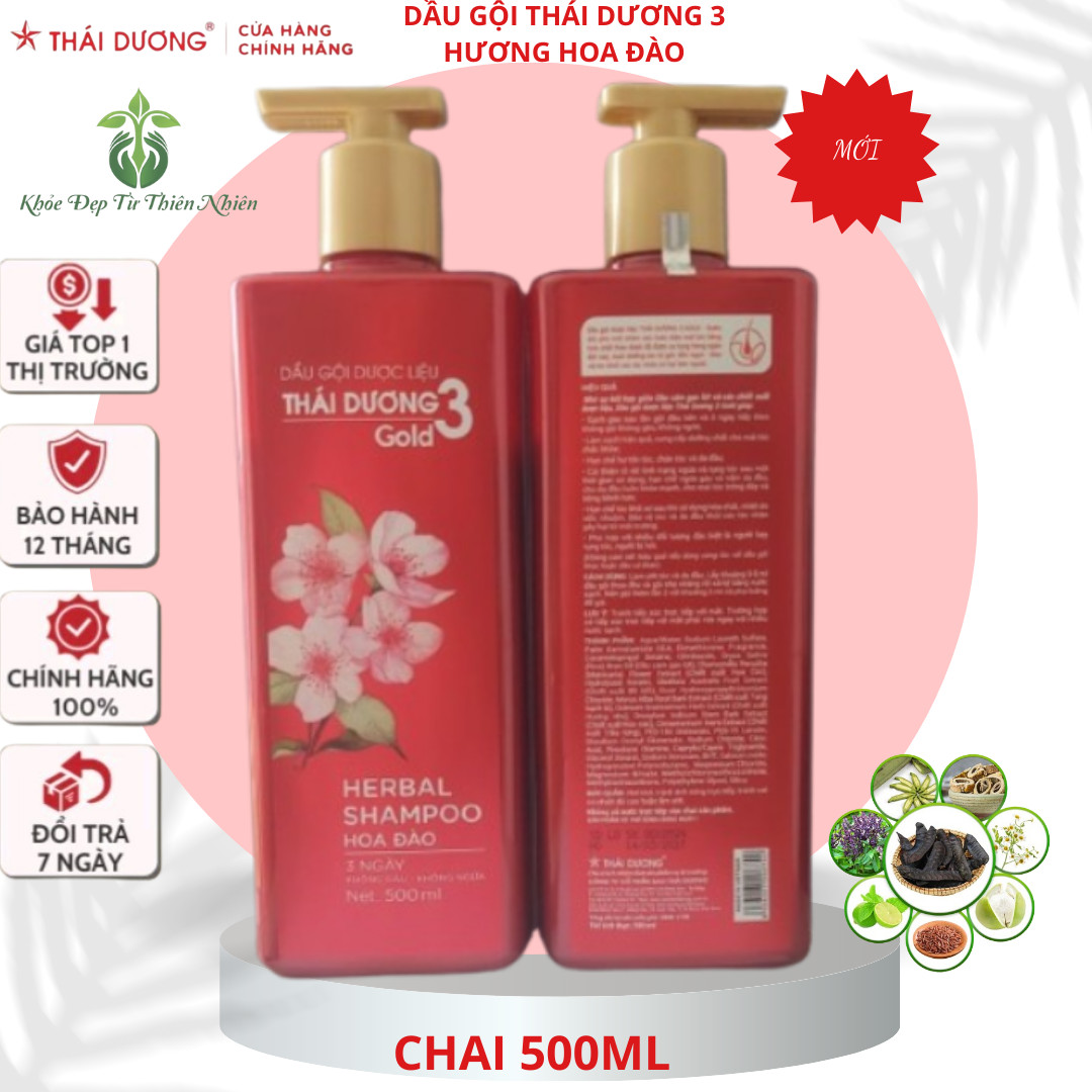[HCM]Dầu Gội Dược Liệu Thái Dương 3 Hương Hoa (Chai Màu Đỏ) Dầu Gội Giảm Gàu Chống Rụng Tóc và Nuôi Dưỡng Mái Tóc Khỏe Đẹp Mượt mà Sao Thái Dương AT Boutique Cute