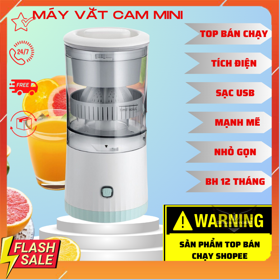 Máy ép cam tự động, máy vắt cam đa năng không dây, máy ép hoa quả tự động citrus juicer sử dụng sạc usb tiện lợi