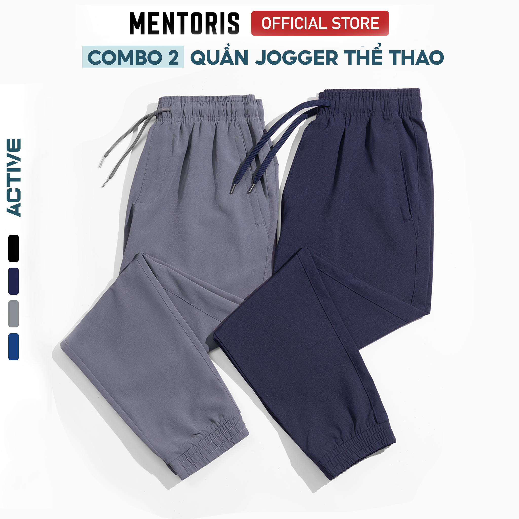 Quần Jogger Nam MENTORIS, Chất Gió Thể Thao Cao Cấp, Khoẻ Khoắn, Cạp Chun, Ống Bo, Vận Động Thoải Mái MDC02