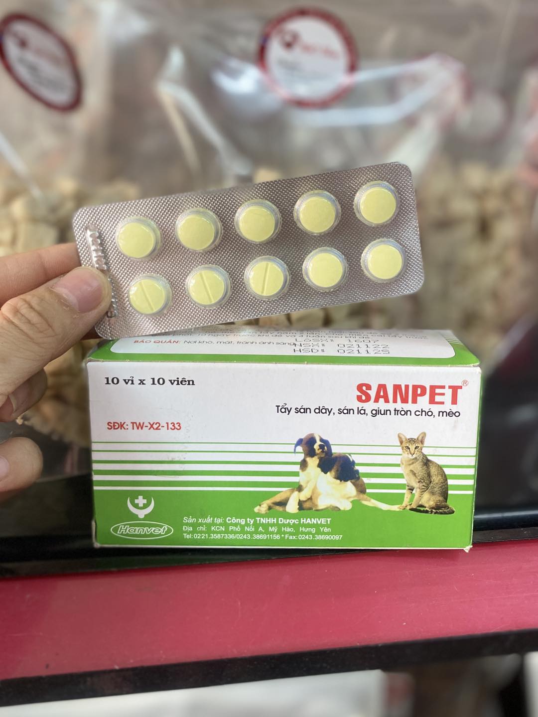 Tẩy giun sán chó mèo Sanpet