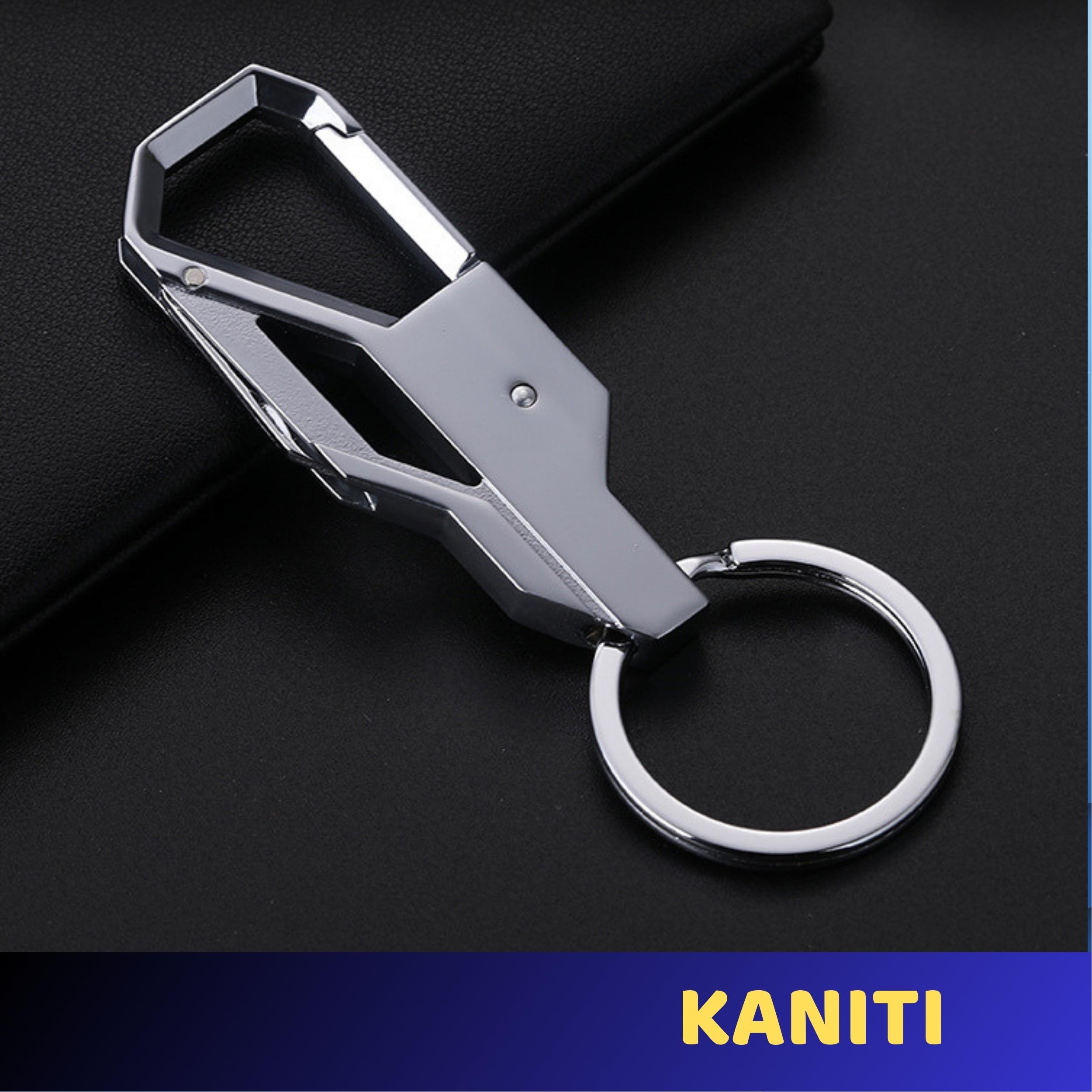 Móc khoá xe máy, ô tô đẹp, móc chìa khoá titan màu bạc chất liệu inox cao cấp siêu bền - v68