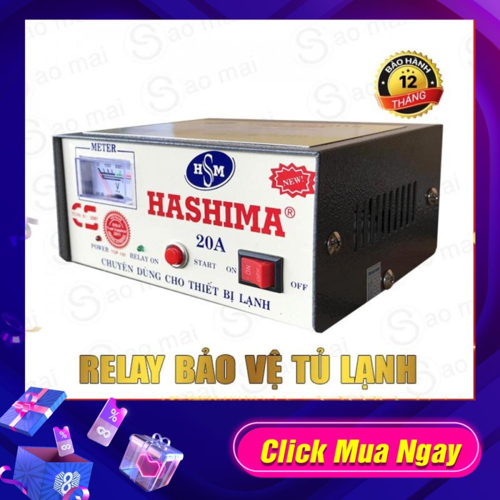 Relay ( ổn áp ) bảo vệ Tủ Lạnh HASHIMA 20A cao cấp
