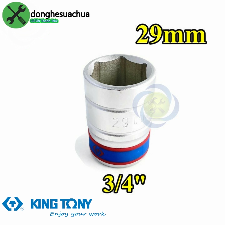 Tuýp 29mm loại 3/4 kingtony 633529m loại ngắn 6 cạnh màu trắng