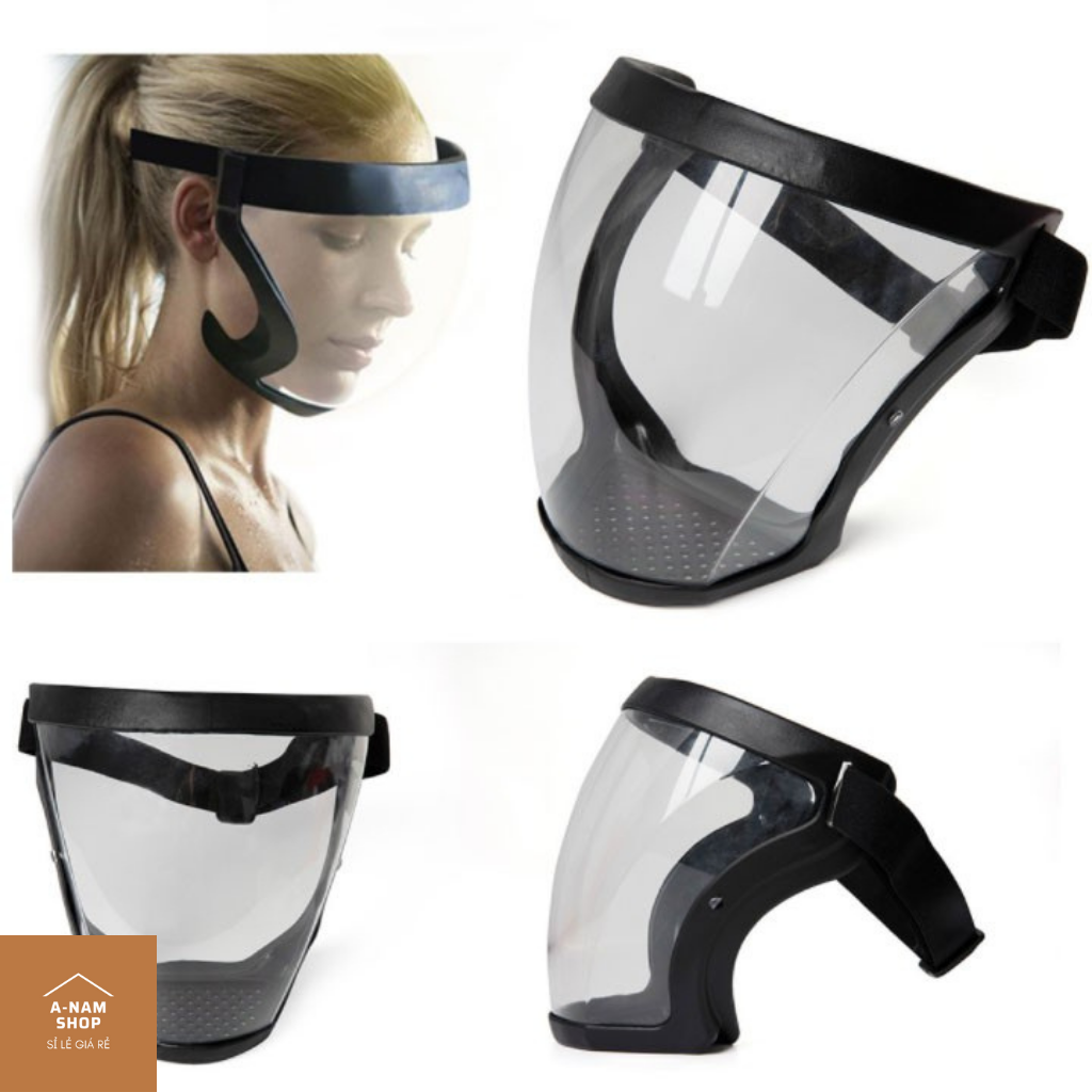 Sét tiết kiệm với 3 mặt nạ bảo hộ cao cấp face shield loại viền đen