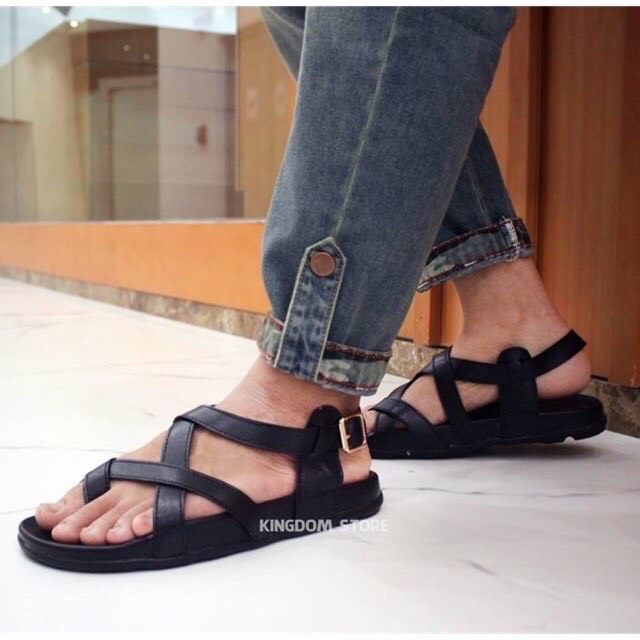 dép sandal nam quai chéo xỏ ngón cổ điển dễ phối đồ