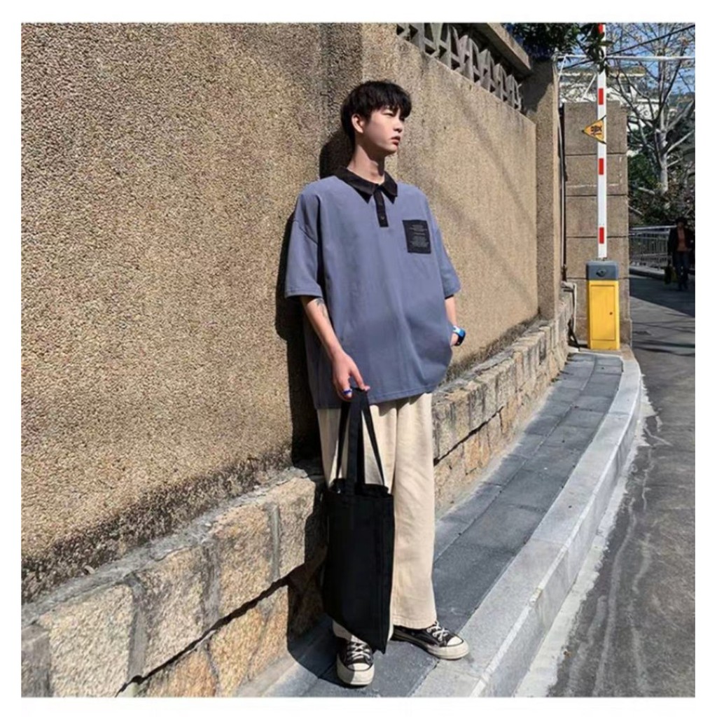 Áo thun Nam UNISEX Tay Lỡ Form rộng cổ trụ thiết kế siêu ngầu siêu chất