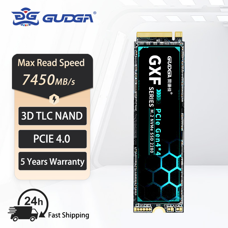 Gudga ssd siêu nhanh m.2 nvme pcie 4.0 512gb 1tb 2tb ssd m2 2280 ssd nmve gen4 7450mb/s máy tính để bàn máy tính xách tay internal ssd