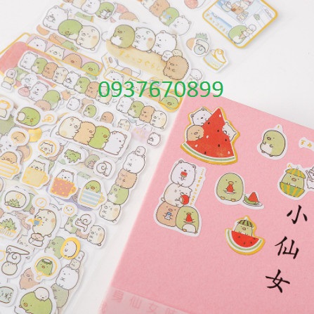 Set 2 tấm sticker dán trang trí molang -tầm 120 cái