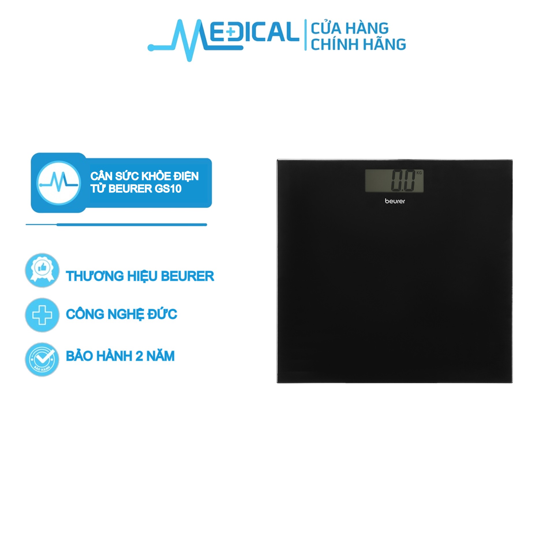 Cân sức khỏe điện tử beurer gs10 bảo hành 2 năm chính hãng - medical