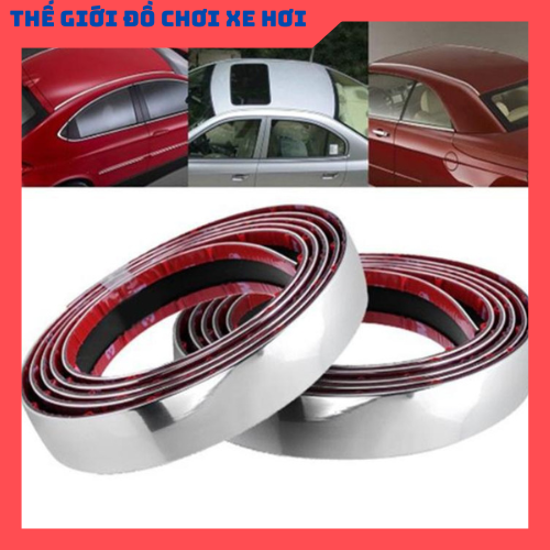 Nẹp viền trang trí chân kính ô tô, xe hơi rộng 15mm dài 15m
