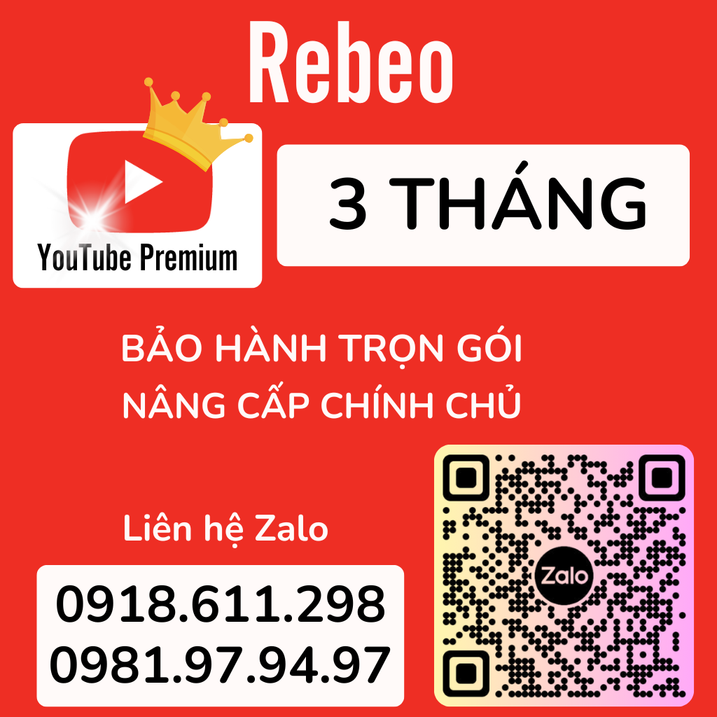  YouTube Premium Nâng Cấp Tài Khoản Chính Chủ - REBEO Shop 