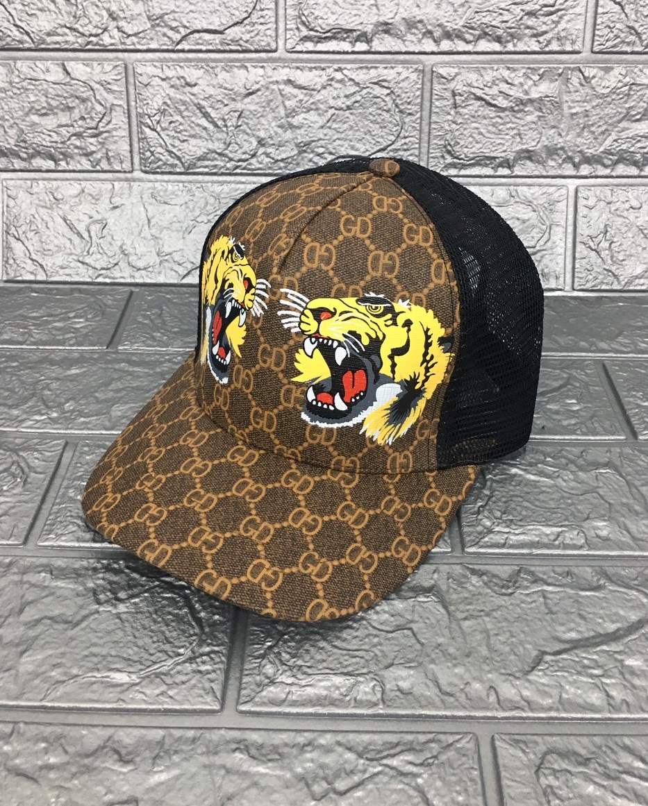 NÓN KẾT THỜI TRANG NAM NỮ PHỐI LƯỚI IN HÌNH 2 CON HỔ