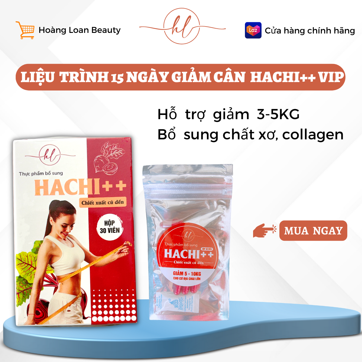 Liêu trình 15 ngày viên giảm cân Hachi++ Vip