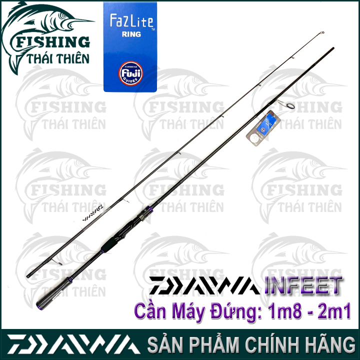 Cần Câu Cá Daiwa Infeet 602MS, 702MS Cần Lure Máy Đứng 1m80, 2m14 Khoen Pat Fuji Fazlite Hàng Chính Hãng Made In Việt Nam