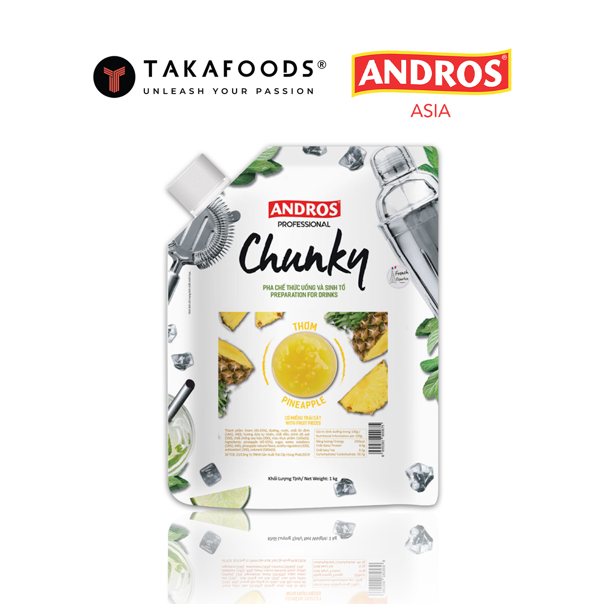 Mứt trái cây Chunky dứa (thơm) bịch 1 kg. Hàng chính hãng công ty có sẵn giao ngay. Cung cấp số lượng lớn giá sỉ lẻ