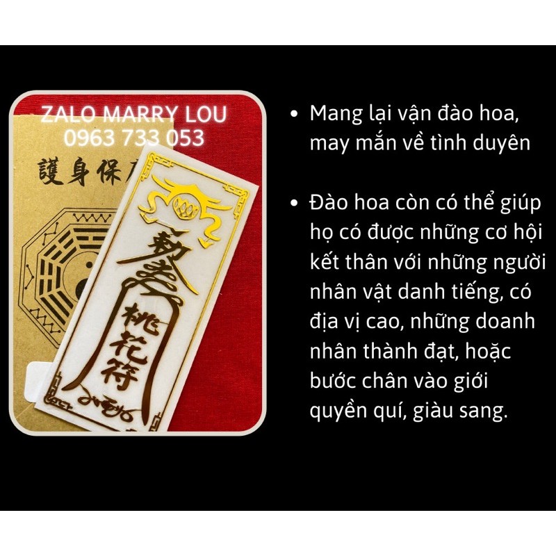 [HCM]Linh Phù đào hoa tăng vận tình duyên miếng dán trang trí điện thoại laptop để ví