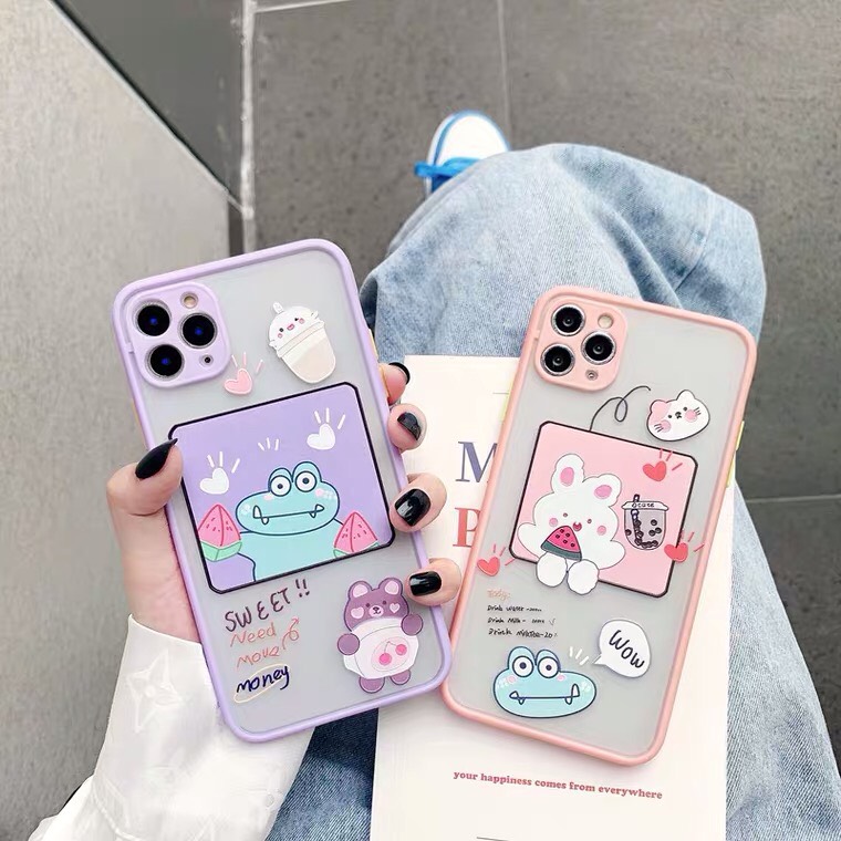 Ốp lưng nhám chống sock va đập bảo vệ camera sweet love