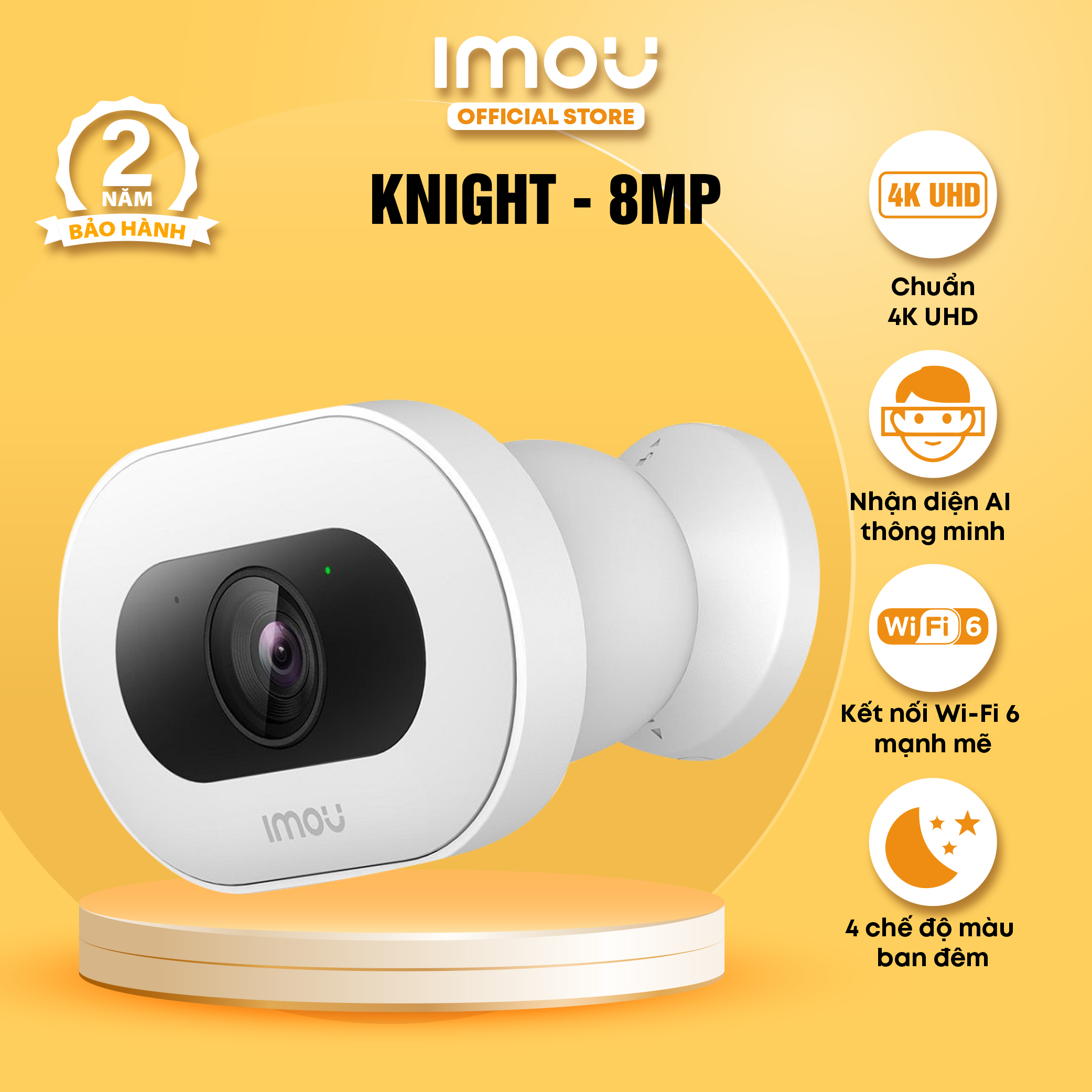 Camera wifi cố định ngoài trời imou knight i ipc-f88fip-v2 i 4k uhd i phát hiện người/ phương tiện/ thú nuôi bằng ai i ip66