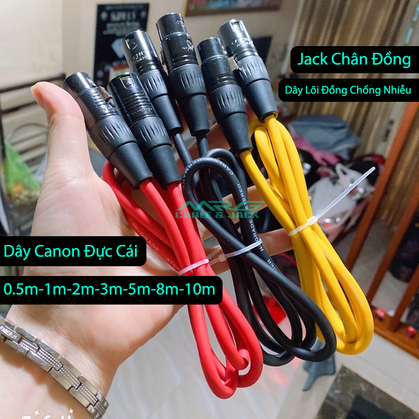 Dây Canon Đực Cái, dài 0.5met-1met-2met-3met-5met-8met-10met, giá 1 dây (XLR Cable)| dây giắc canon, dây rắc canon, dây rack canon, dây balance xlr
