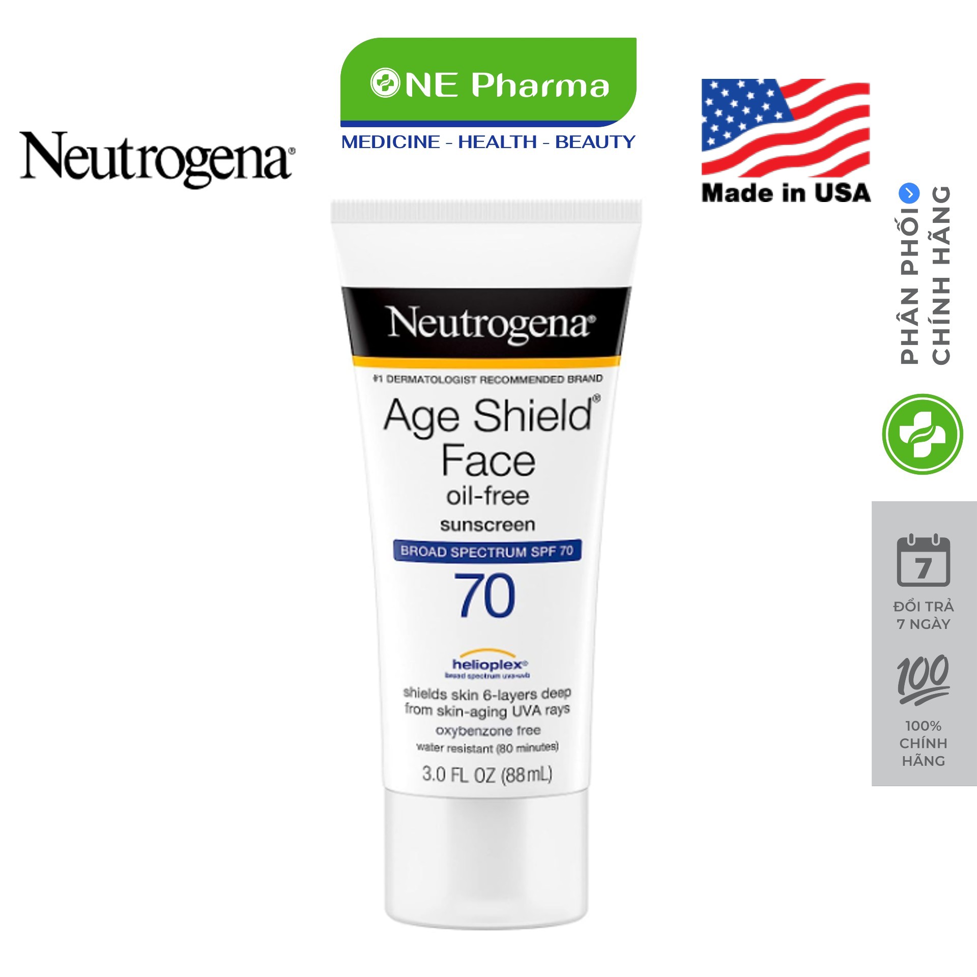Kem chống nắng chống lão hoá Neutrogena Age Shield Face SPF 70 88ml