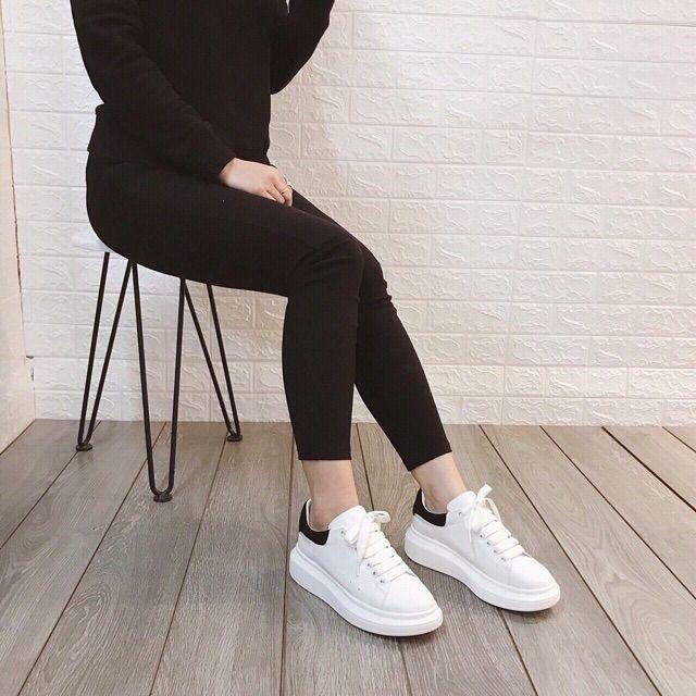 Giày mcq nữ gót đen giày linh linh