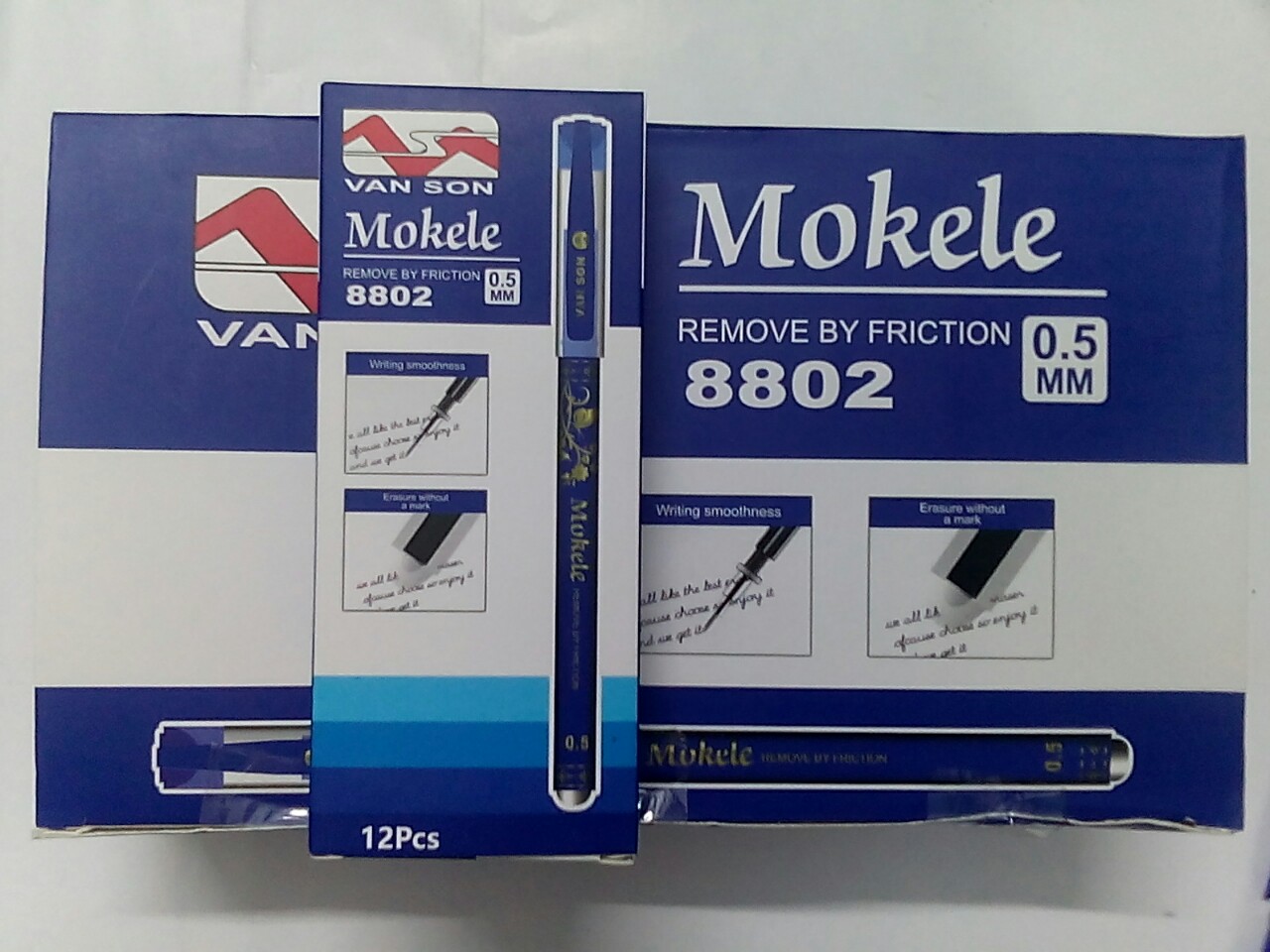 Combo 120 cây-10 hộp bút Mokele mực gel xóa được -mưc xanh, mực tím-0.5mm-chất lượng cao