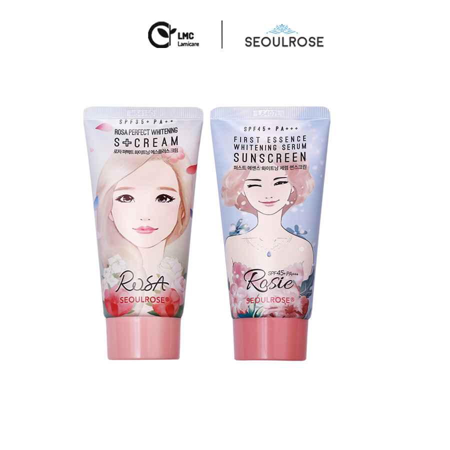 Bộ 2 sản phẩm bảo vệ da SeoulRose Kem Chống Nắng Rosie + Kem Dưỡng Rosa full size