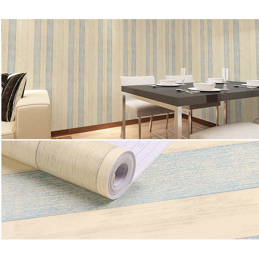 5 Mét Giấy Dán Tường, Khổ 45CM Rộng Decal PVC Trang Trí ( có keo ) - - VÁN SỌC XANH VÀNG B7459