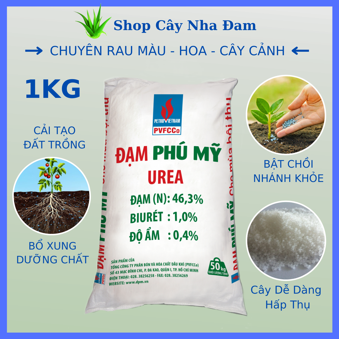 Phân đạm ure chuyên rau màu hoa cây cảnh