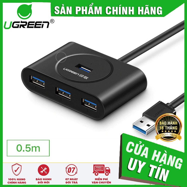 Hub usb 3.0 ra 4 cổng dài 50cm ugreen 20290 cao cấp