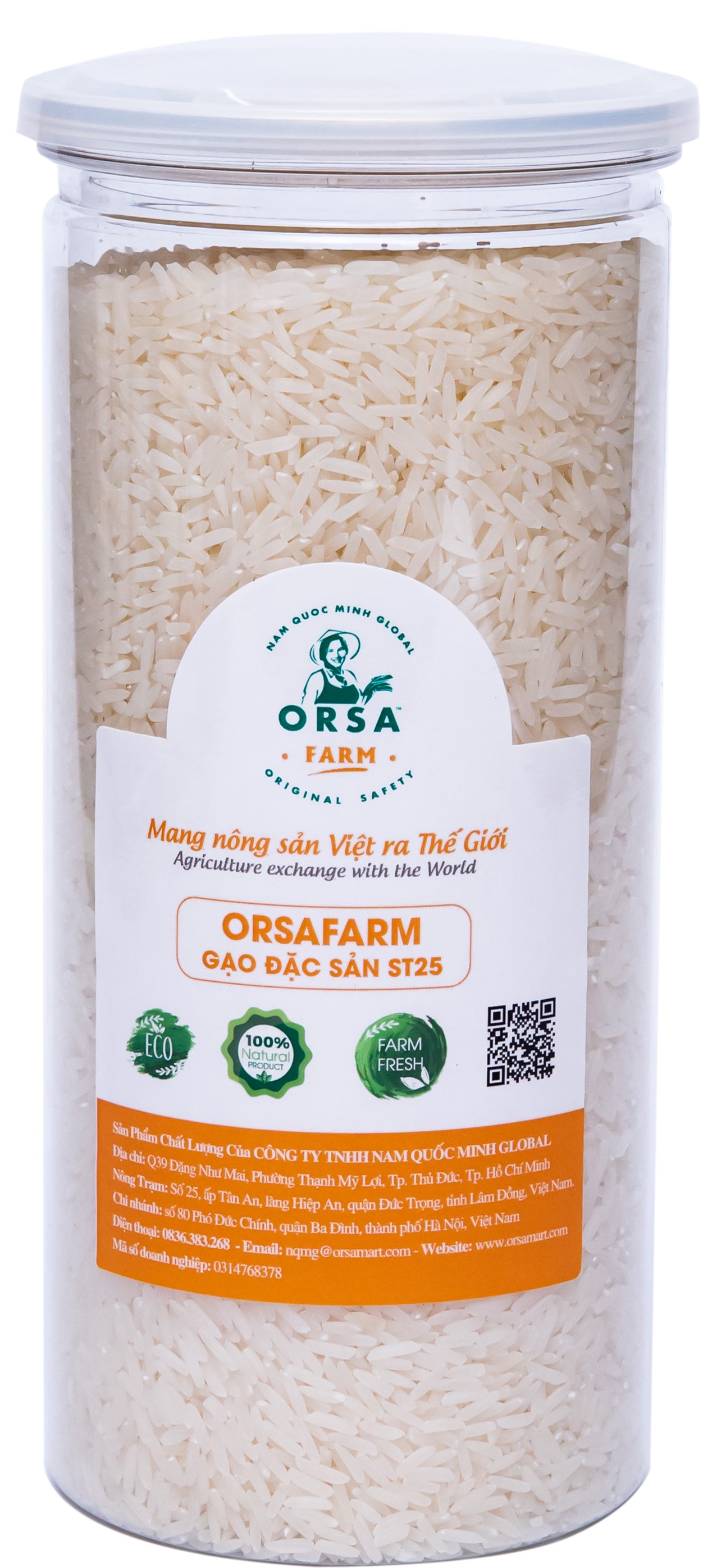 Gạo đặc sản st25 orsafarm 800 gram gạo st25 chính hãng ngon nhất thế giới 2019