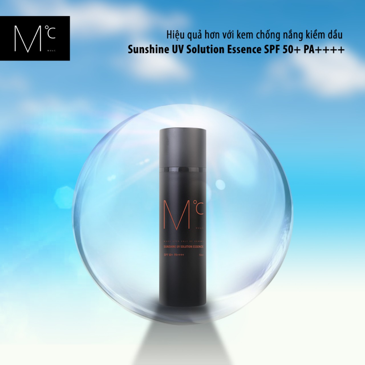 Kem chống nắng for men mdoc sunshine uv solution essence spf 50+ pa++++ 50ml