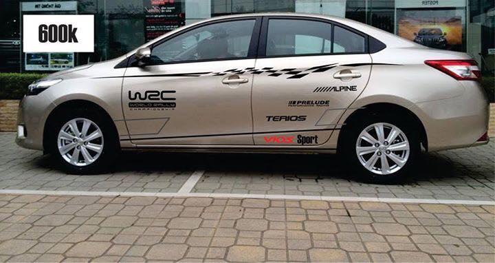 Tem dán sườn xe vios