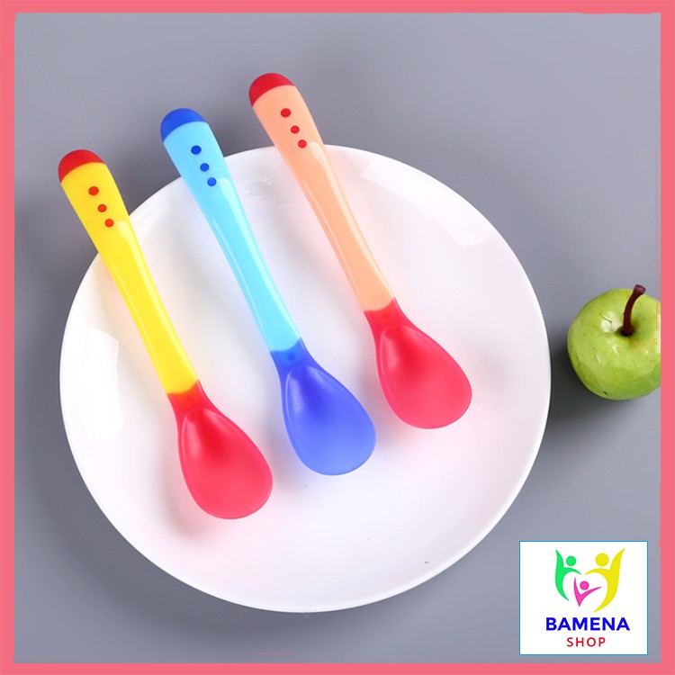 Thìa ăn dặm báo nóng silicon dành cho bé tập ăn dặm AD13
