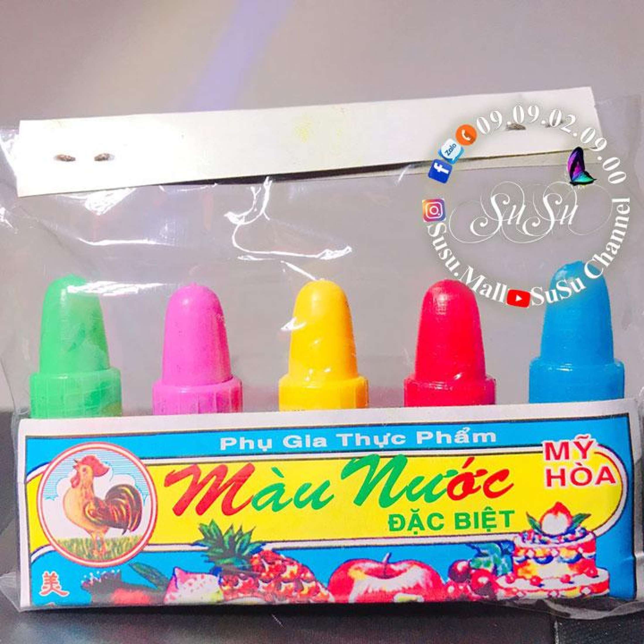 [HCM]Màu thực phẩm  nguyên liệu làm Slime  hoặc dùng làm bánh  lốc 5 chai 5ml
