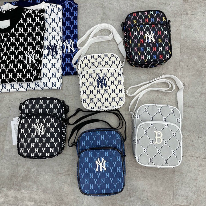 Túi đeo vai ny mlb đứng, họa tiết monogram phong cách hàn quốc
