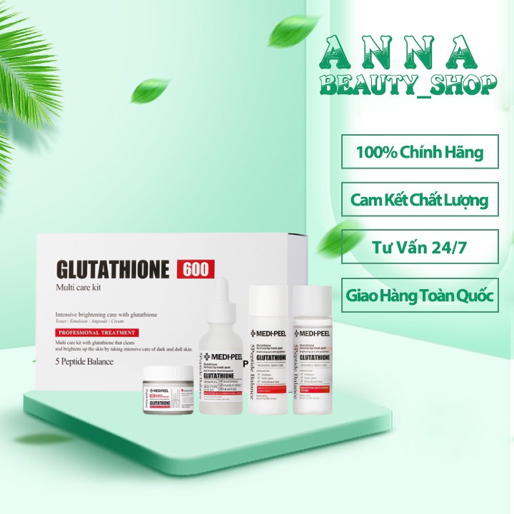 Bộ sản phẩm dưỡng trắng cấp ẩm phục hồi da medi-peel bio-intense gluthione 600 multi care kit